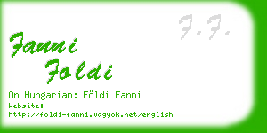 fanni foldi business card